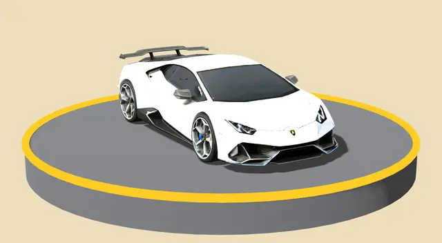 Lamborghini Huracán döner tablada, önden görünüm