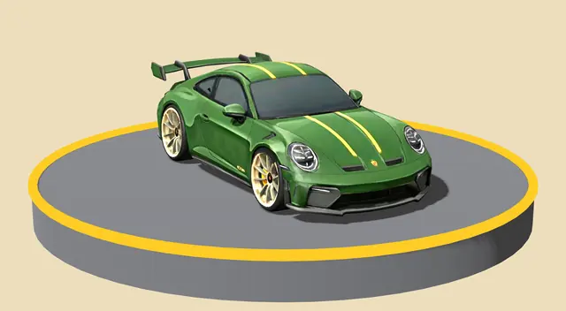 Porsche 911 GT3 döner tablada, önden görünüm