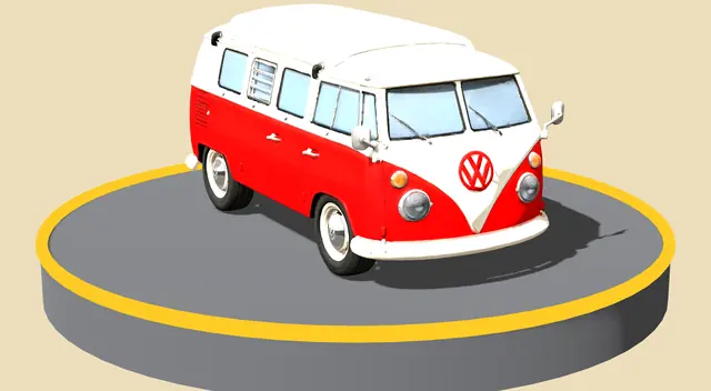 Volkswagen T1 döner tablada, önden görünüm